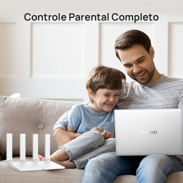 Roteador, HUAWEI WiFi AX2S, 5 GHz Wi-Fi 6, HarmonyOS Mesh+, EasyMesh,Visualização de Diagnósticos do Wi-Fi, Controle Parental, Branco - Imagem 4