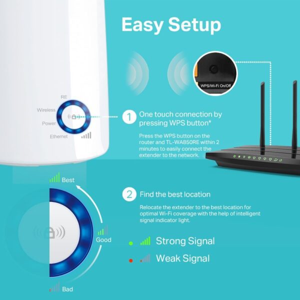 Repetidor Expansor TP-Link Wi-Fi Network 300Mbps - TL-WA850RE - Imagem 4