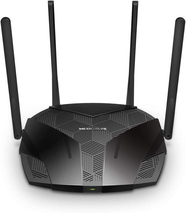 Roteador MERCUSYS AX3000 Dual Band Wi-FI 6, velocidade Wi-FI de até 2402 Mbps (5 GHz) + 574 Mbps (2,4 GHz), canal de 160 MHz, 3 portas LAN Gigabit, ideal para Xbox/PS4/Steam e jogos 4K (MR80X)