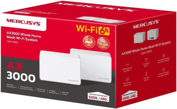 MERCUSYS WiFi 6 Mesh, sistema Whole Home Mesh WiFi 6, AX3000, até 2.402 Mbps a 5 GHz, controle dos pais, Halo H80X (2 pacotes) - Imagem 7