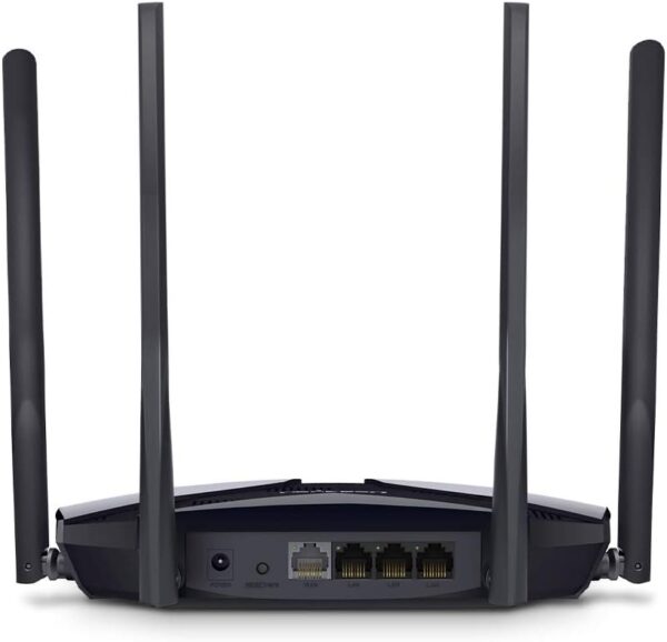 Roteador MERCUSYS AX3000 Dual Band Wi-FI 6, velocidade Wi-FI de até 2402 Mbps (5 GHz) + 574 Mbps (2,4 GHz), canal de 160 MHz, 3 portas LAN Gigabit, ideal para Xbox/PS4/Steam e jogos 4K (MR80X) - Imagem 3