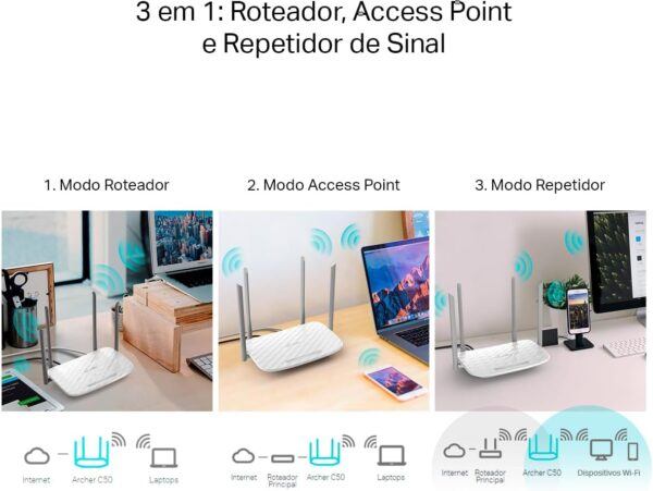 TP-Link, ROTEADOR WIRELESS DUAL BAND AC1200 ARCHER C50W - Imagem 4