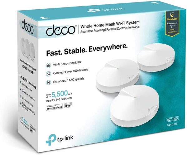 Roteador Mesh TP-Link Deco M5 AC1300 Dual Band, Branco, Pequena, DECO M5(1-PACK) - Imagem 4